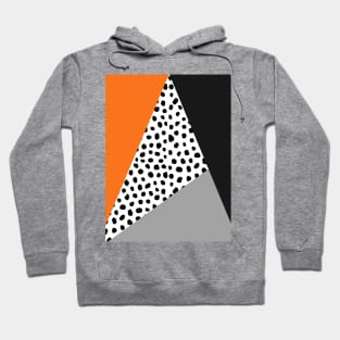 Geometric Polka Dot, Black, Orange and Grey Hoodie